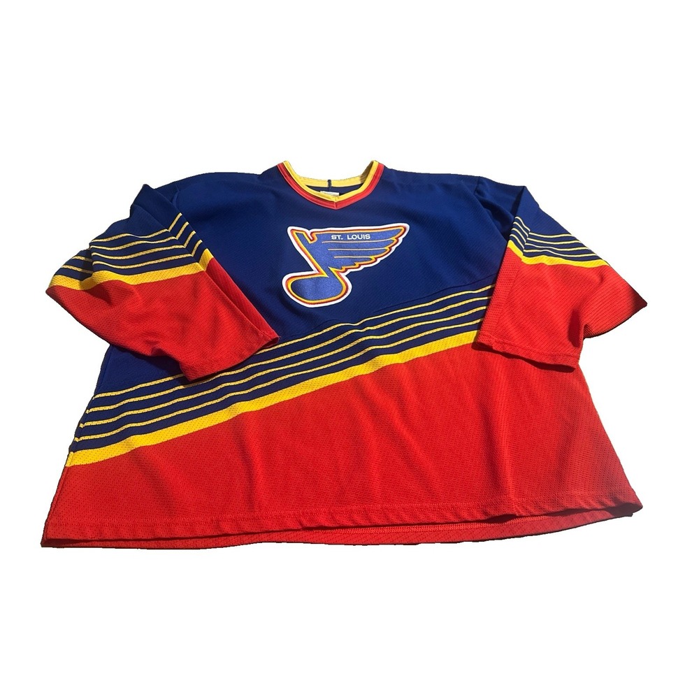 Vintage 90's St. Louis Blues CCM Air NHL PATCH Blank Hockey Jersey Size XL